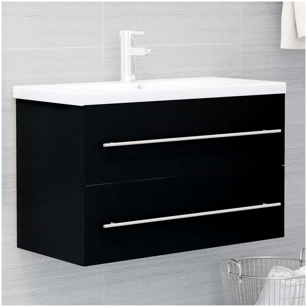 Mobile Sottolavabo Nero 80x38,5x48 Cm In Truciolato - Foto 1