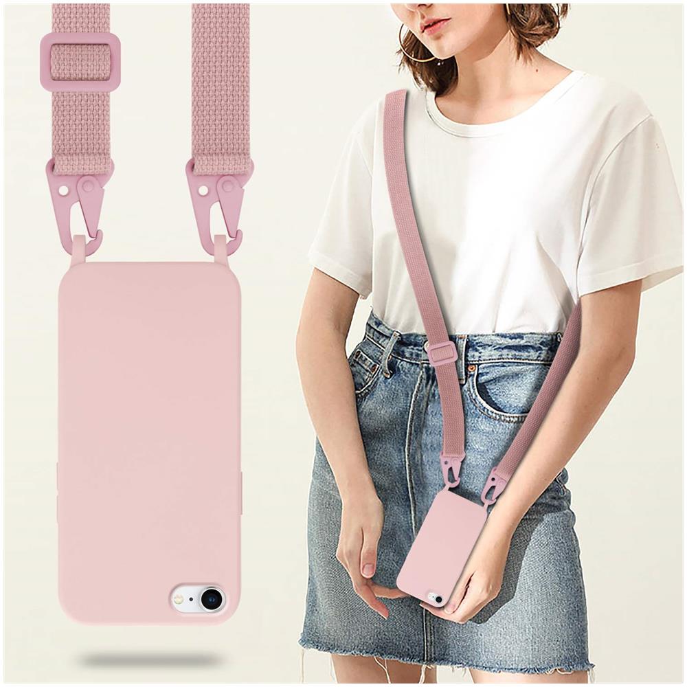 Catena Di Telefoni Cellulari Compatibile Con Apple Iphone 7 / 7s / 8 / Se 2020 In Liquid Rosa - Coperchio Di Protezione In Silicone Con Cordino Regolabile In Lunghezza - Foto 7