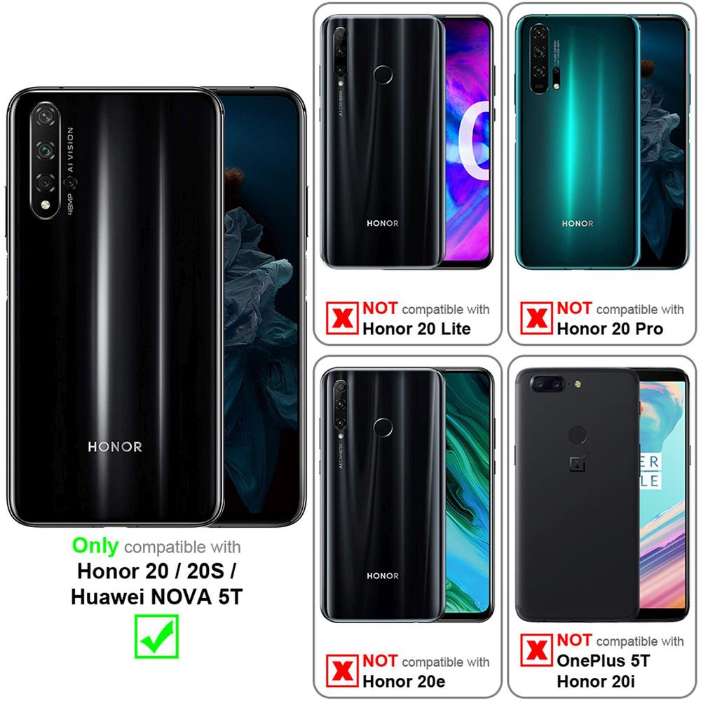 Custodia Compatibile Con Honor 20 In Nero Carbone - Coperchio Protettiva Con Chiusura Magnetica, Funzione Stand E Tasca Per Le Carte - Foto 2