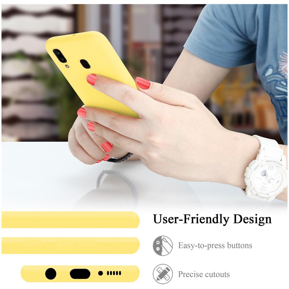 Custodia Compatibile Con Samsung Galaxy A20 / A30 / M10s / A8s In Liquid Giallo - Coperchio Protettivo In Silicone Tpu Flessibile - Foto 6