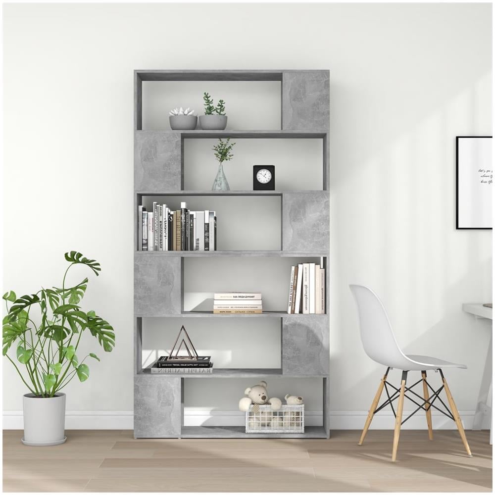 Libreria /Divisorio Stanza Grigio Cemento 100x24x188 cm - Foto 3