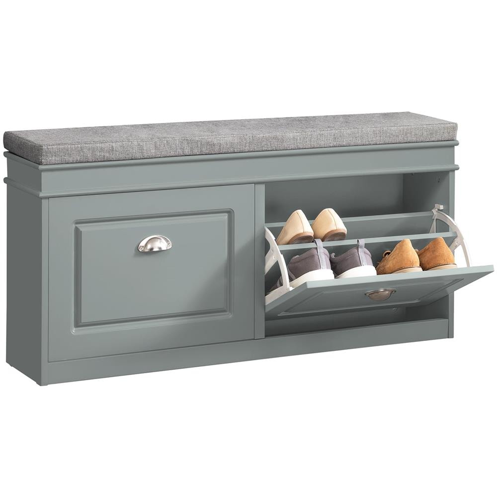 Serie Bianche Di Scarpiere Moderne Grigio 104x24x52cm 2 Ante 1 Cuscino Fsr64-hg - Foto 1