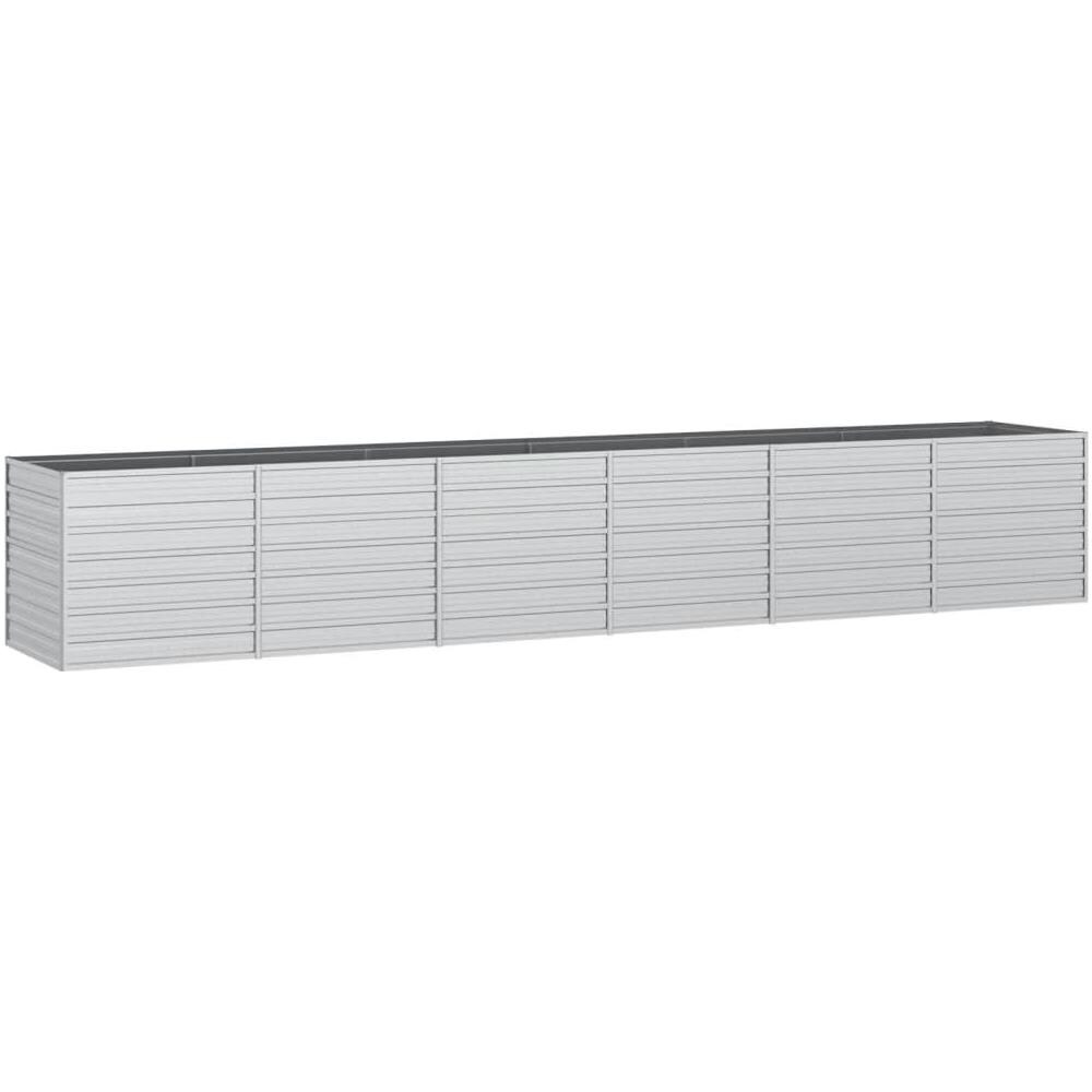 Letto Rialzato Giardino 480x80x77 cm in Acciaio Zincato Argento - Foto 1