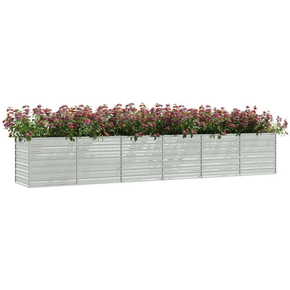 Letto Rialzato Giardino 480x80x77 cm in Acciaio Zincato Argento - Foto 2