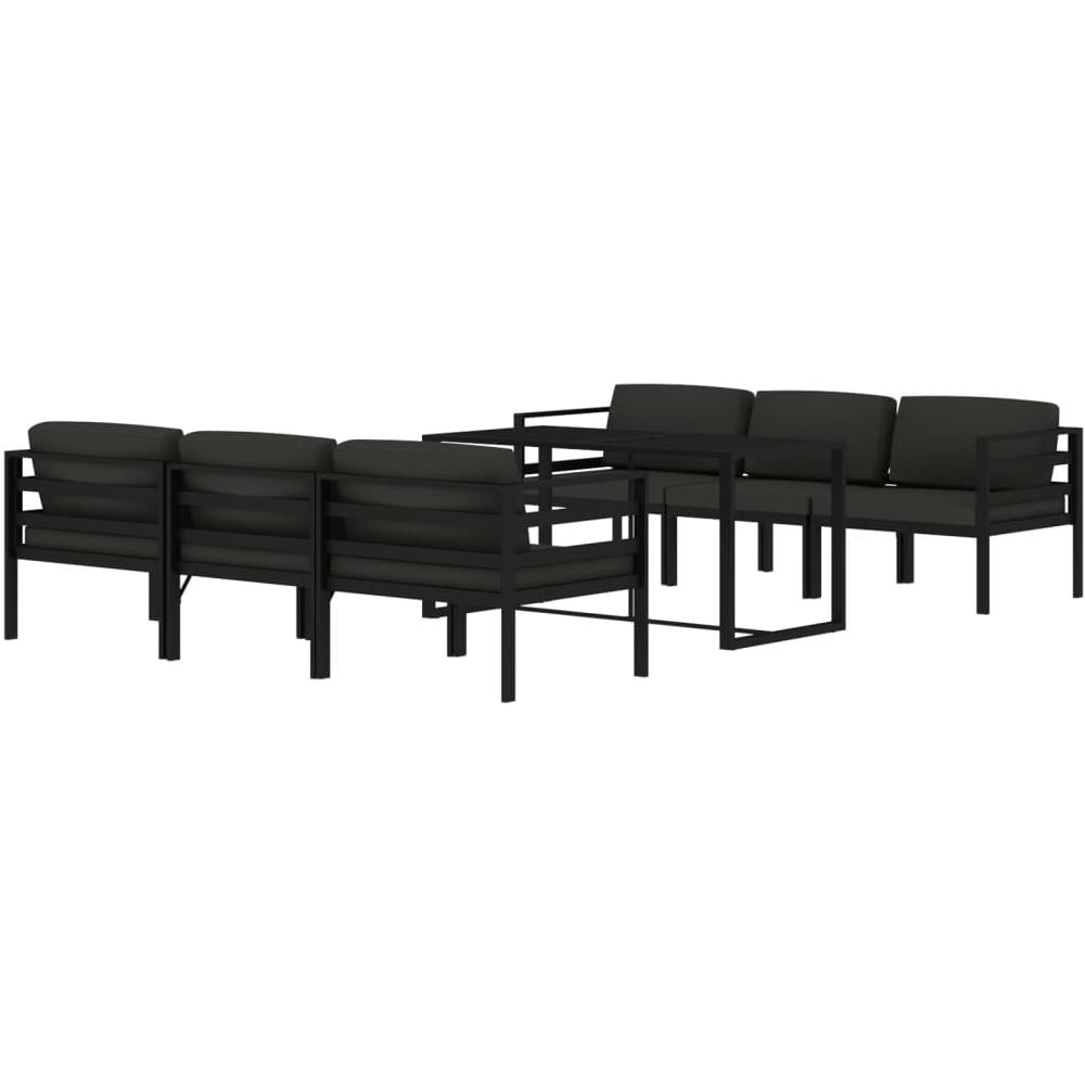 Set Divani Da Giardino 7 Pz Con Cuscini In Alluminio Antracite - Foto 2