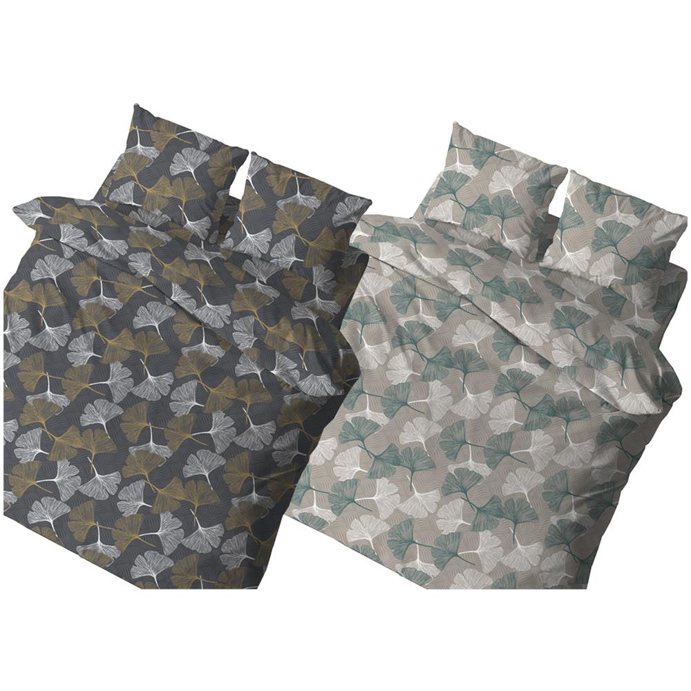 Sacco Copripiumino In Morbida Flanella 100% Cotone Dis. Botanico Ginko Piazza E Mezza Verde - Foto 2