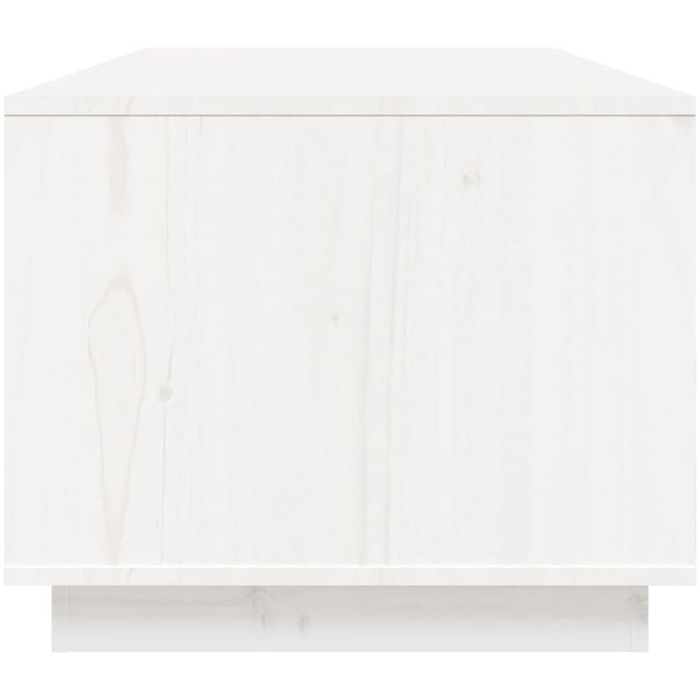 Tavolino Da Salotto Bianco 100x50x41 Cm Legno Massello Di Pino - Foto 1