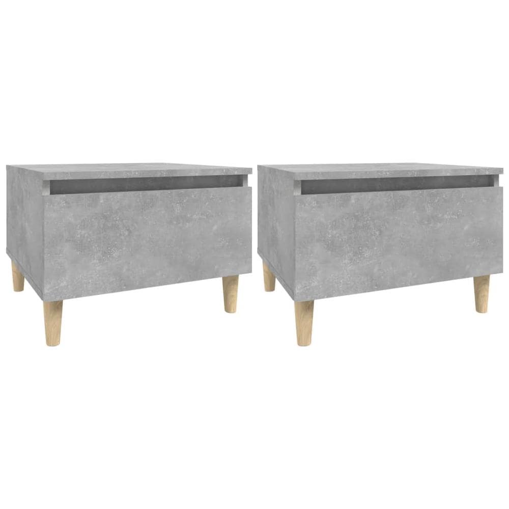 Tavolini 2pz Grigio Cemento 50x46x35 Cm In Legno Multistrato - Foto 2