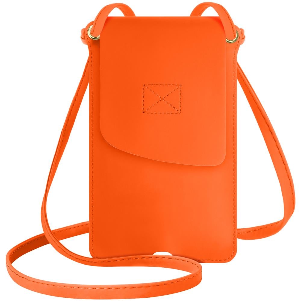 Borsetta A Tracolla Per Smartphone Con Portacarte In Similpelle Arancione - Foto 5