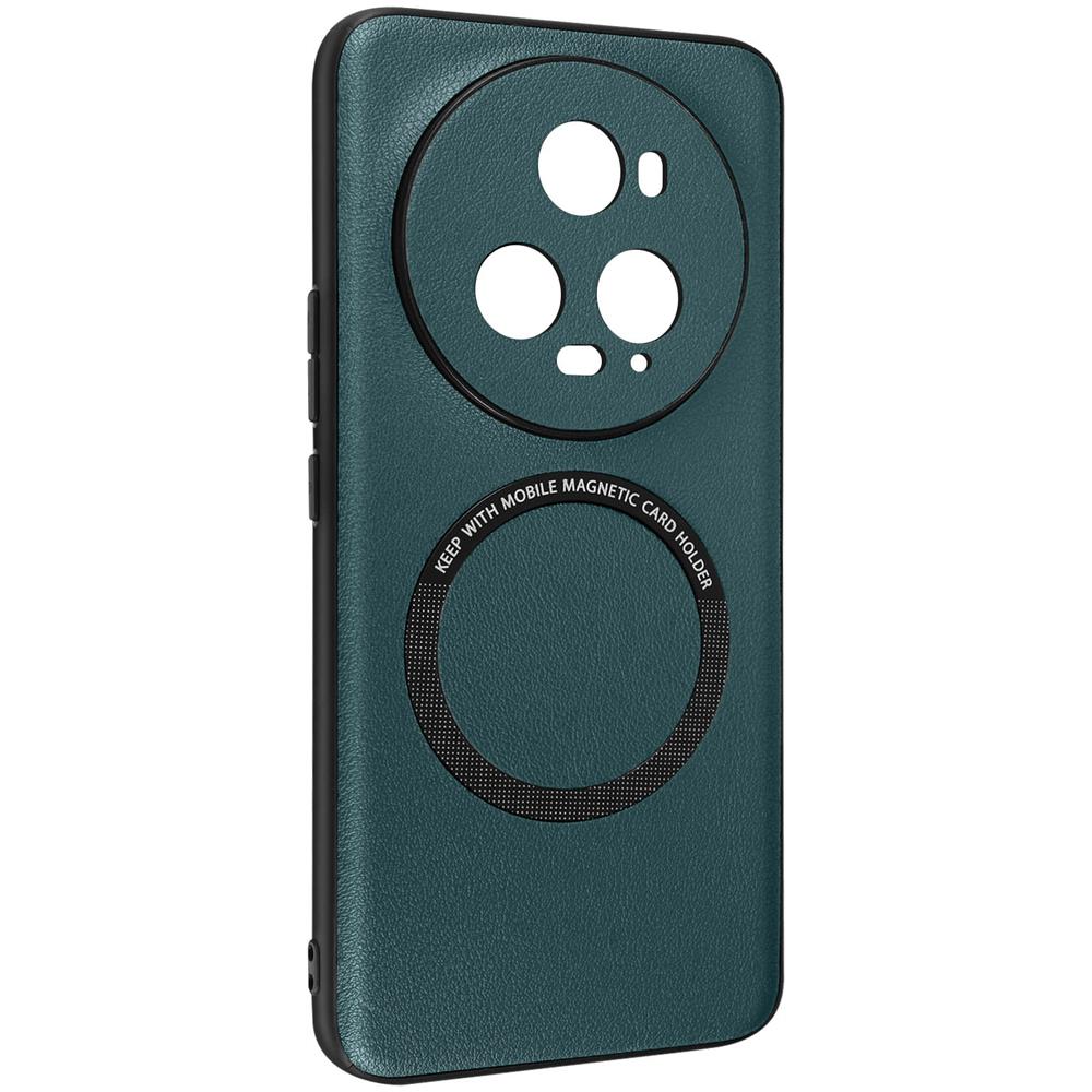 Cover Magsafe Per Honor Magic 5 Pro Semirigida Con Anello Magnetico Verde Scuro - Foto 1