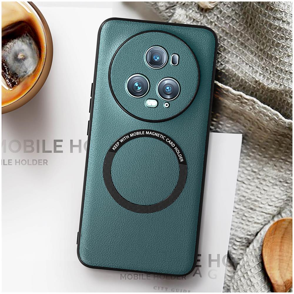 Cover Magsafe Per Honor Magic 5 Pro Semirigida Con Anello Magnetico Verde Scuro - Foto 5