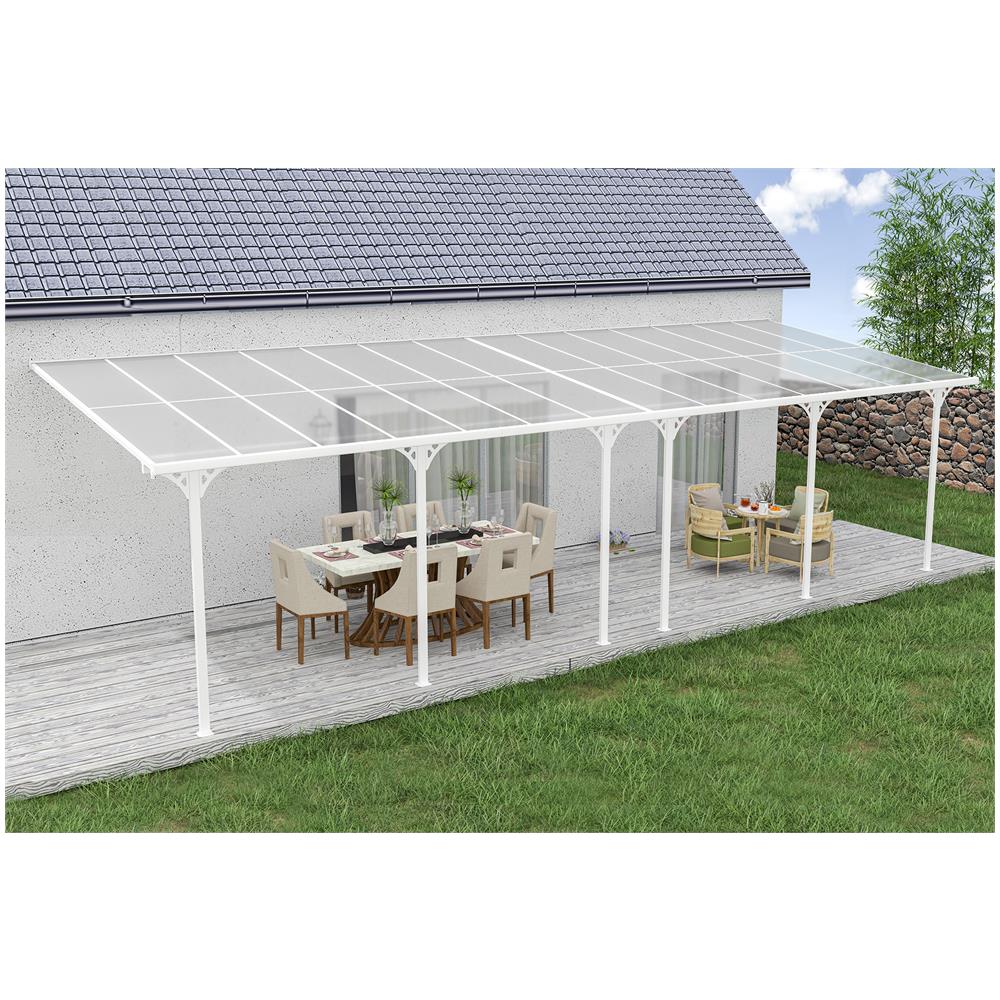 Pergola Addossata/posto Auto Coperto 27m² Kleo 900l300 Alluminio Bianco - Foto 1