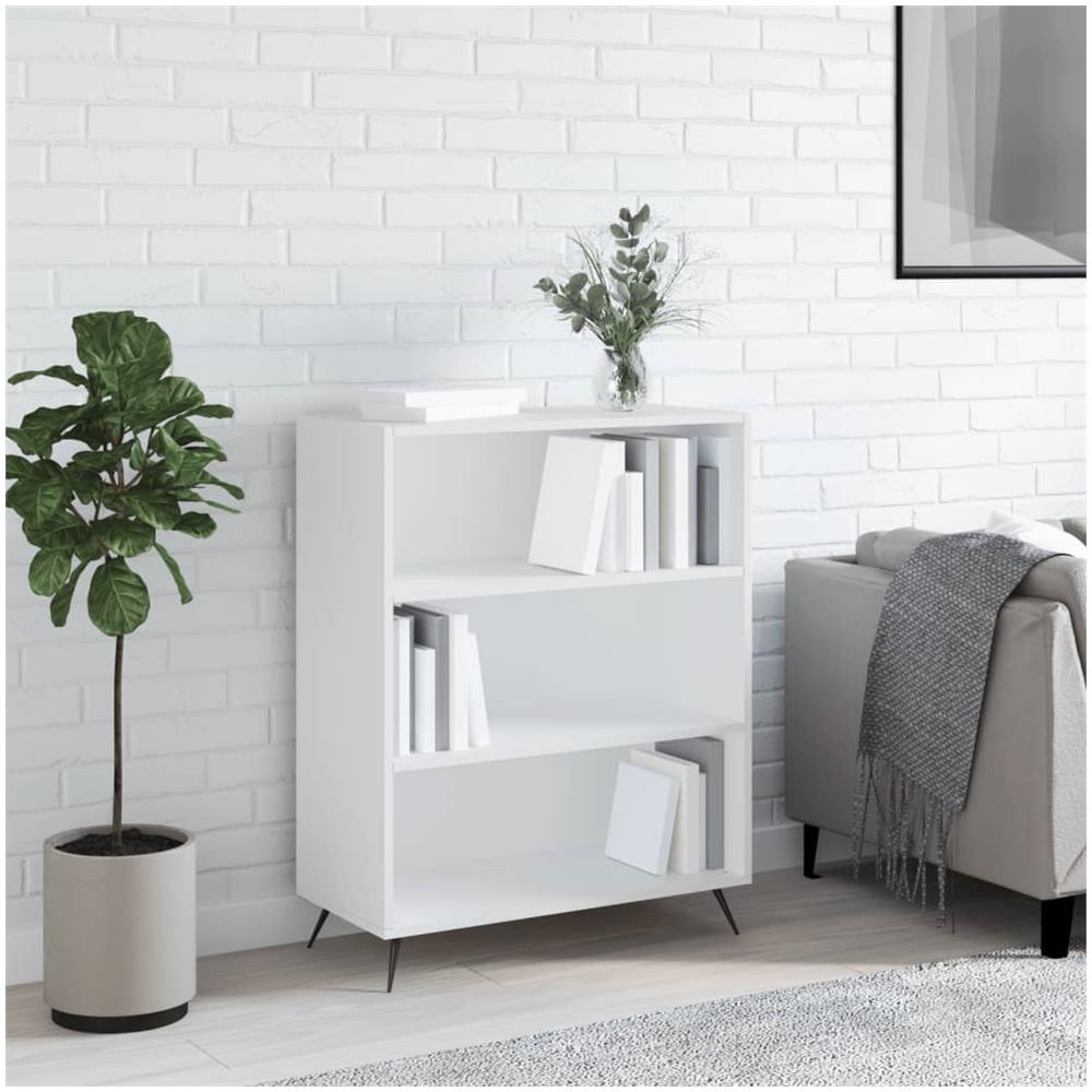 Libreria Bianca 69,5x32,5x90 Cm In Legno Multistrato - Foto 1