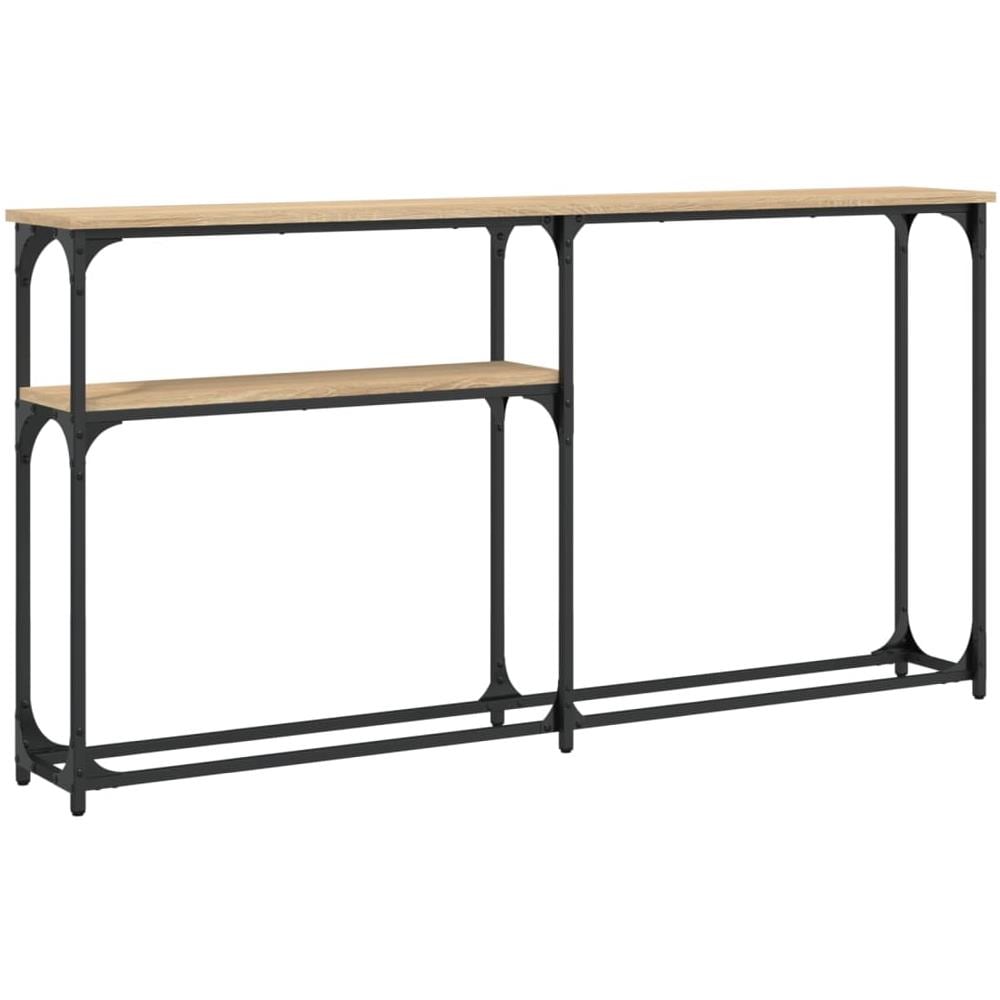 Tavolino Consolle Rovere Sonoma 145x22,5x75cm Legno Multistrato - Foto 2