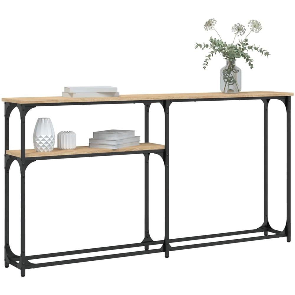Tavolino Consolle Rovere Sonoma 145x22,5x75cm Legno Multistrato - Foto 3