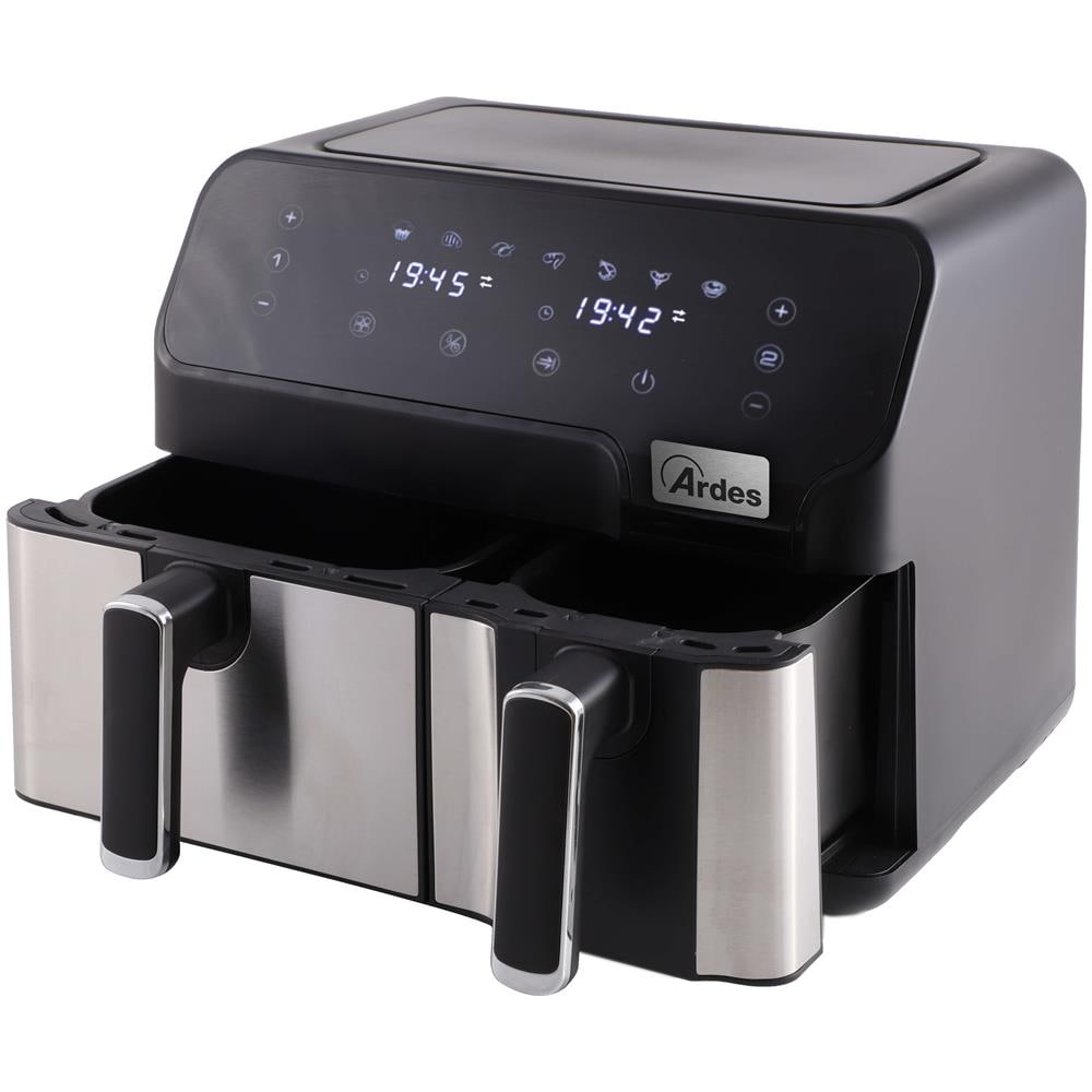 Friggitrice ad Aria Eldorada Dual ARFRYA03D Capacità 9 Litri 1700 Watt Colore Nero / Acciaio Inossidabile - Foto 2