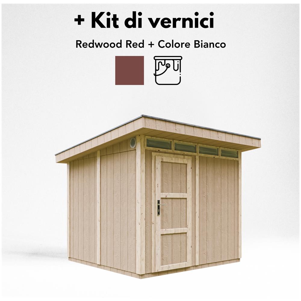 Casetta da giardino con pannelli in legno Lp Smartside 5,9 m² con pavimento e piastrelle bituminose - L161x294x239 cm - M903 - Rosso sequoia - Foto 8