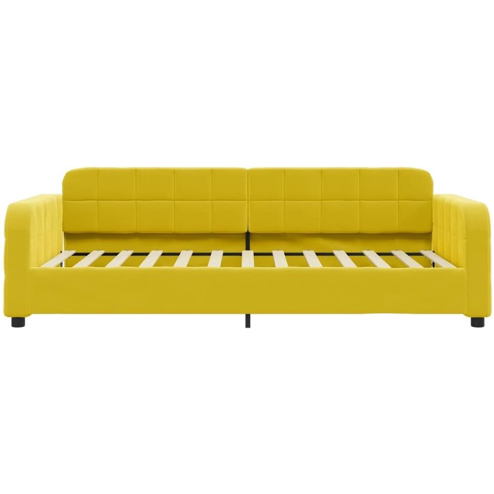 Letto Da Giorno Giallo 80x200 Cm In Velluto - Foto 2