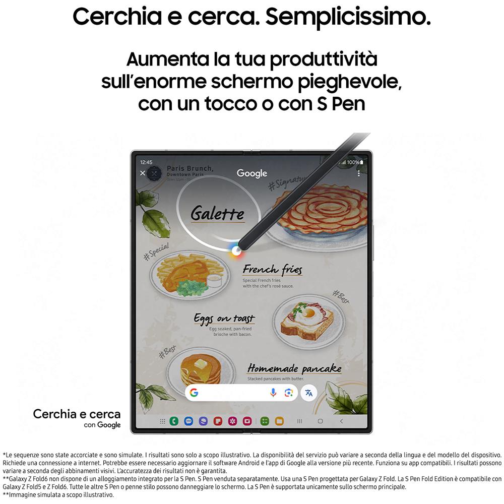 Galaxy Z Fold6 5G AI 256GB 12GB Ram Display 6,3" / 7,6" Dynamic AMOLED 2X 4400 mAh Blue Navy Italia - Foto 9