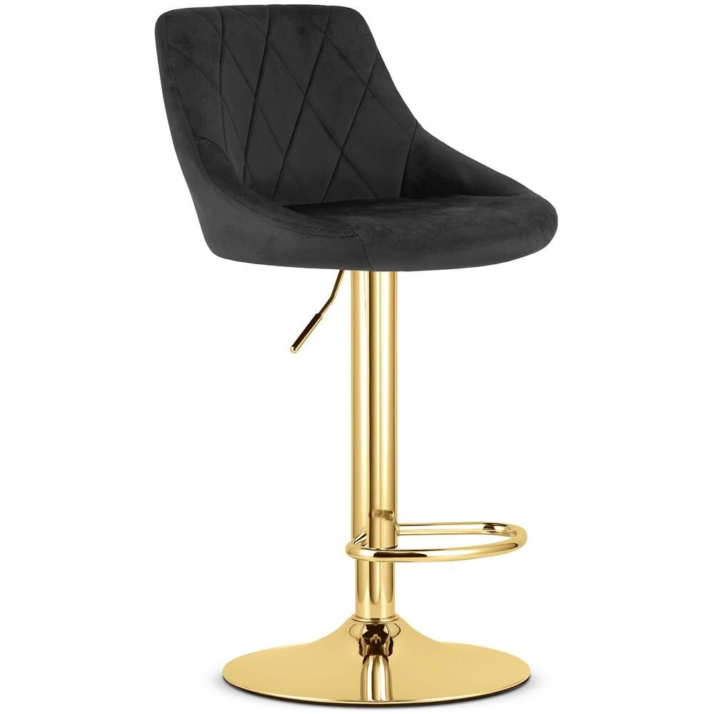 Sgabello girevole DAKA - Velluto nero con base dorata x 2 - Foto 2