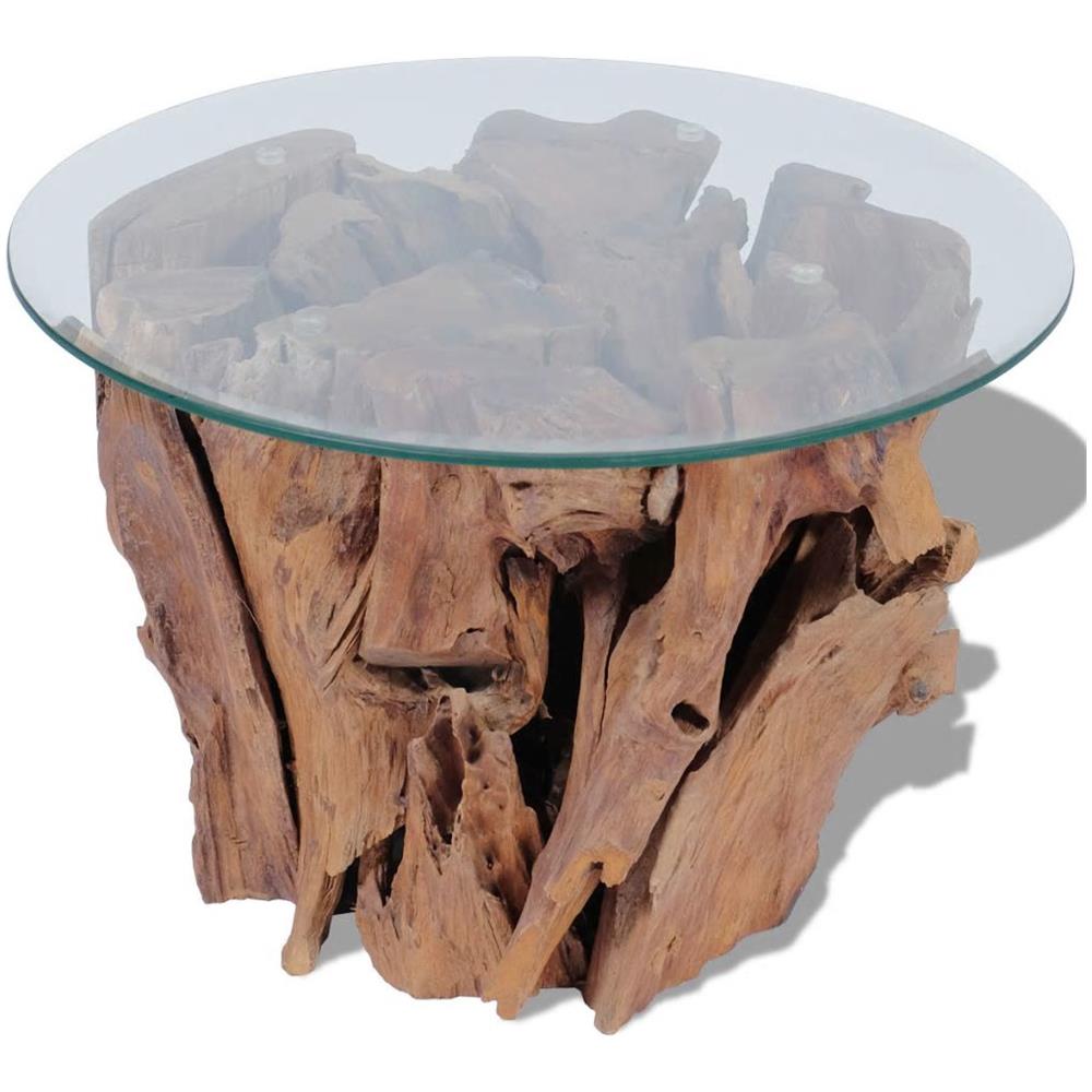 vidaXL Tavolino da Caff/è in Legno di Teac Solido 60 cm