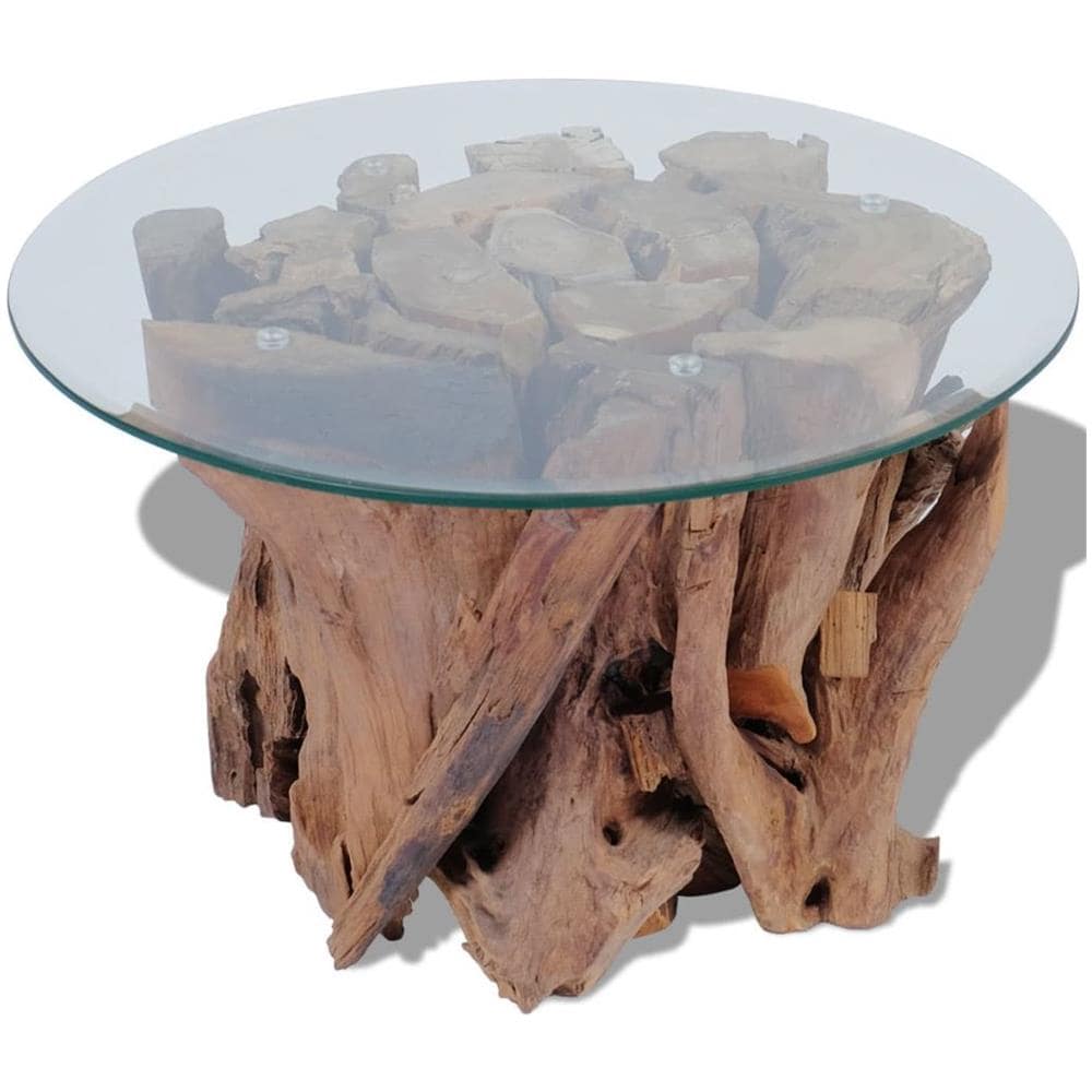 vidaXL Tavolino da Caff/è in Legno di Teac Solido 60 cm