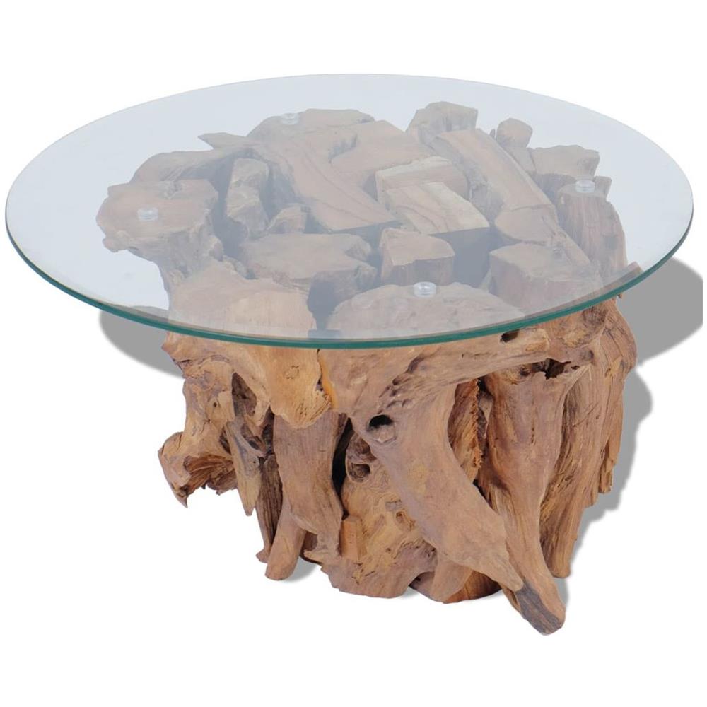 vidaXL Tavolino da Caff/è in Legno di Teac Solido 60 cm