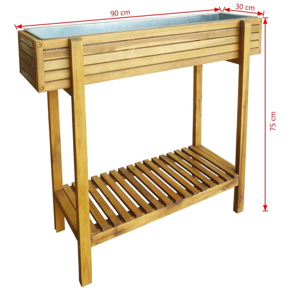 Fioriera Alta Da Giardino In Legno Massello Di Acacia E Zinco - Foto 7