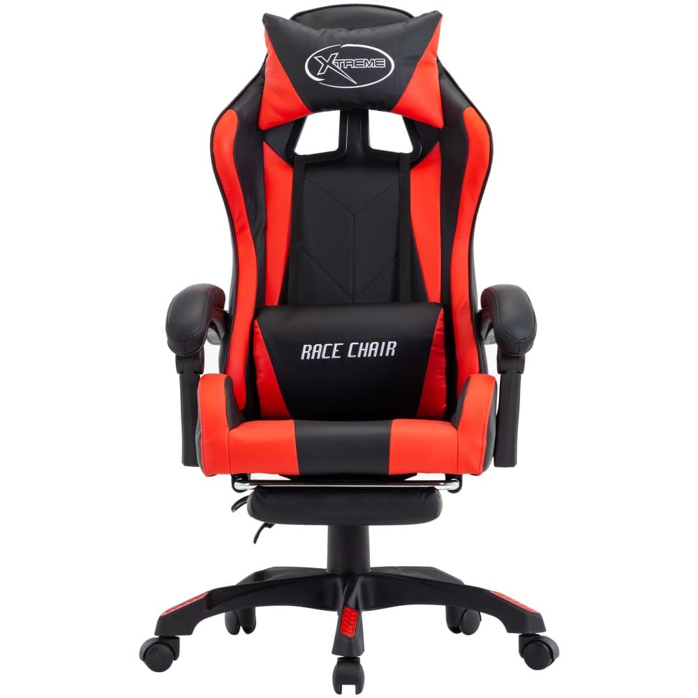 Sedia Da Gaming Con Poggiapiedi Rossa E Nera In Similpelle - Foto 2