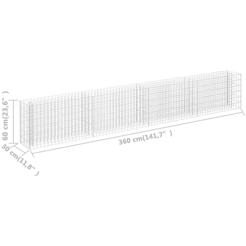 Gabbione Letto Rialzato In Acciaio Zincato 360x30x60 Cm - Foto 13