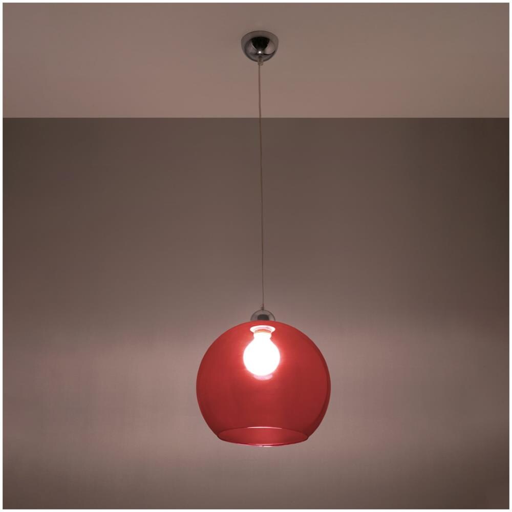 Ball - Lampadario A Sospensione In Vetro, Colore: Rosso Cromato - Foto 15