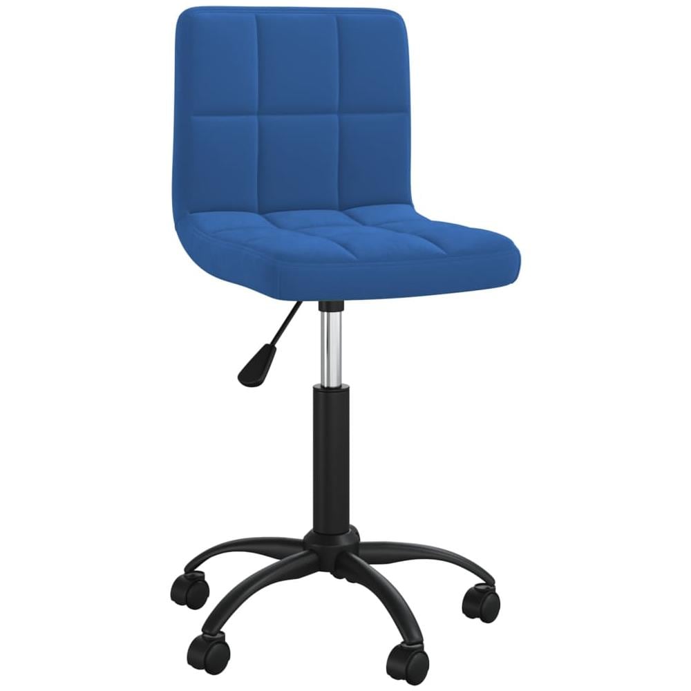 Sedia Girevole Da Ufficio Blu In Velluto - Foto 1