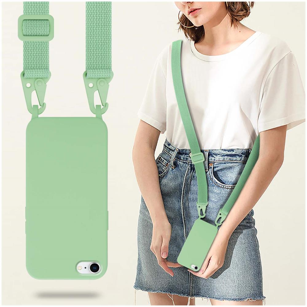 Cadorabo Catena Di Telefoni Cellulari Compatibile Con Apple Iphone 7 / 7s / 8 / Se 2020 In Liquid Verde Chiaro - Coperchio Di Protezione In Silicone Con Cordino Regolabile In Lunghezza - Foto 7