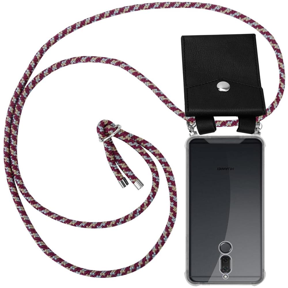 Catena Di Telefoni Cellulari Compatibile Con Huawei Mate 10 Lite In Rosso Giallo Bianco - Coperchio Protettivo In Silicone Con Anelli D'argento, Cinturino In Corda E Custodia Staccabile - Foto 1