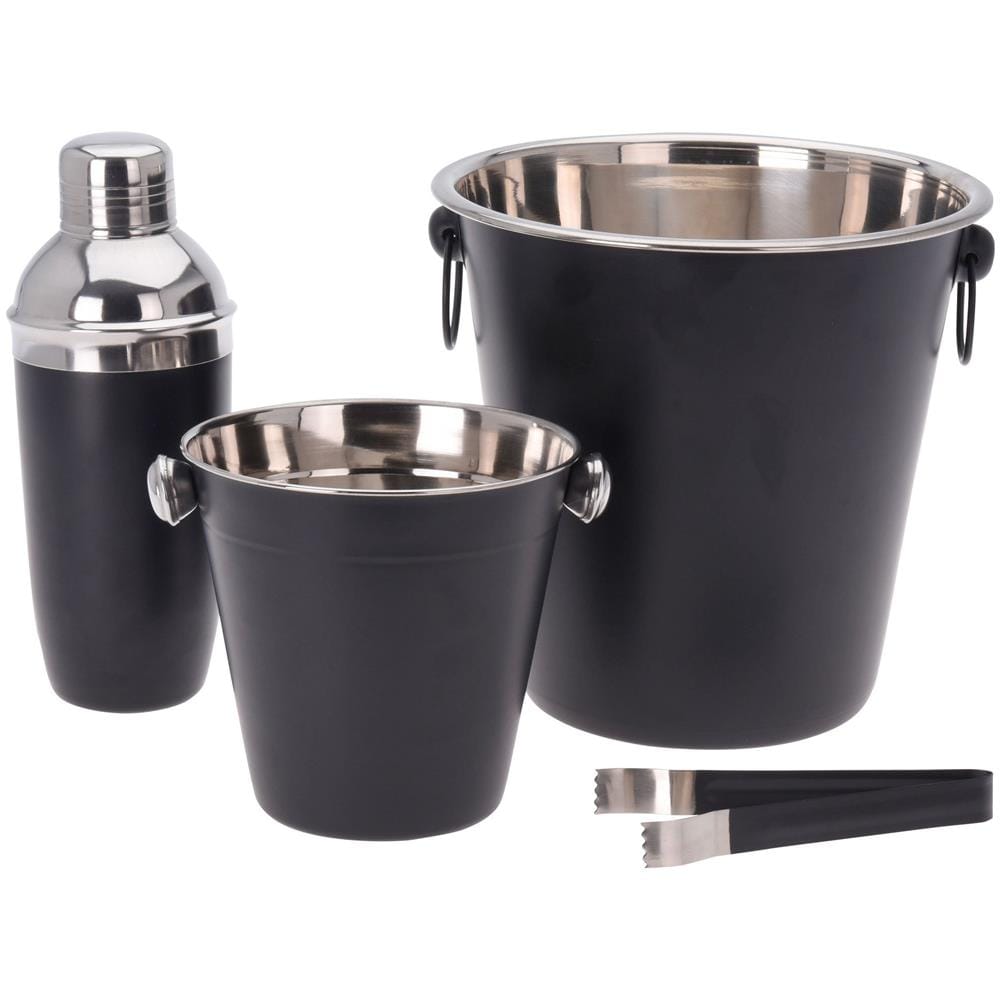 Set Di Accessori Per Bevande In Acciaio Inox, 4 Pezzi, Colore: Nero - Foto 1