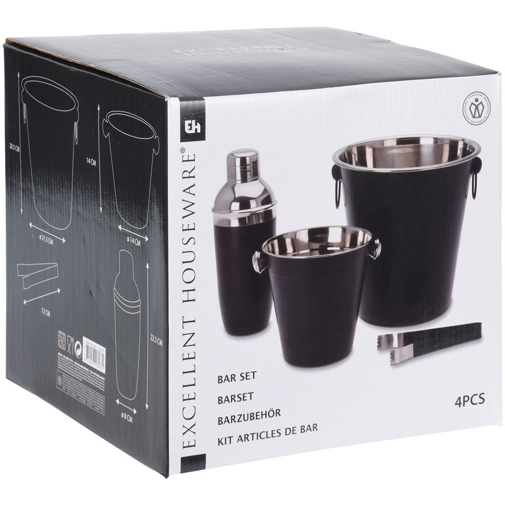 Set Di Accessori Per Bevande In Acciaio Inox, 4 Pezzi, Colore: Nero - Foto 2