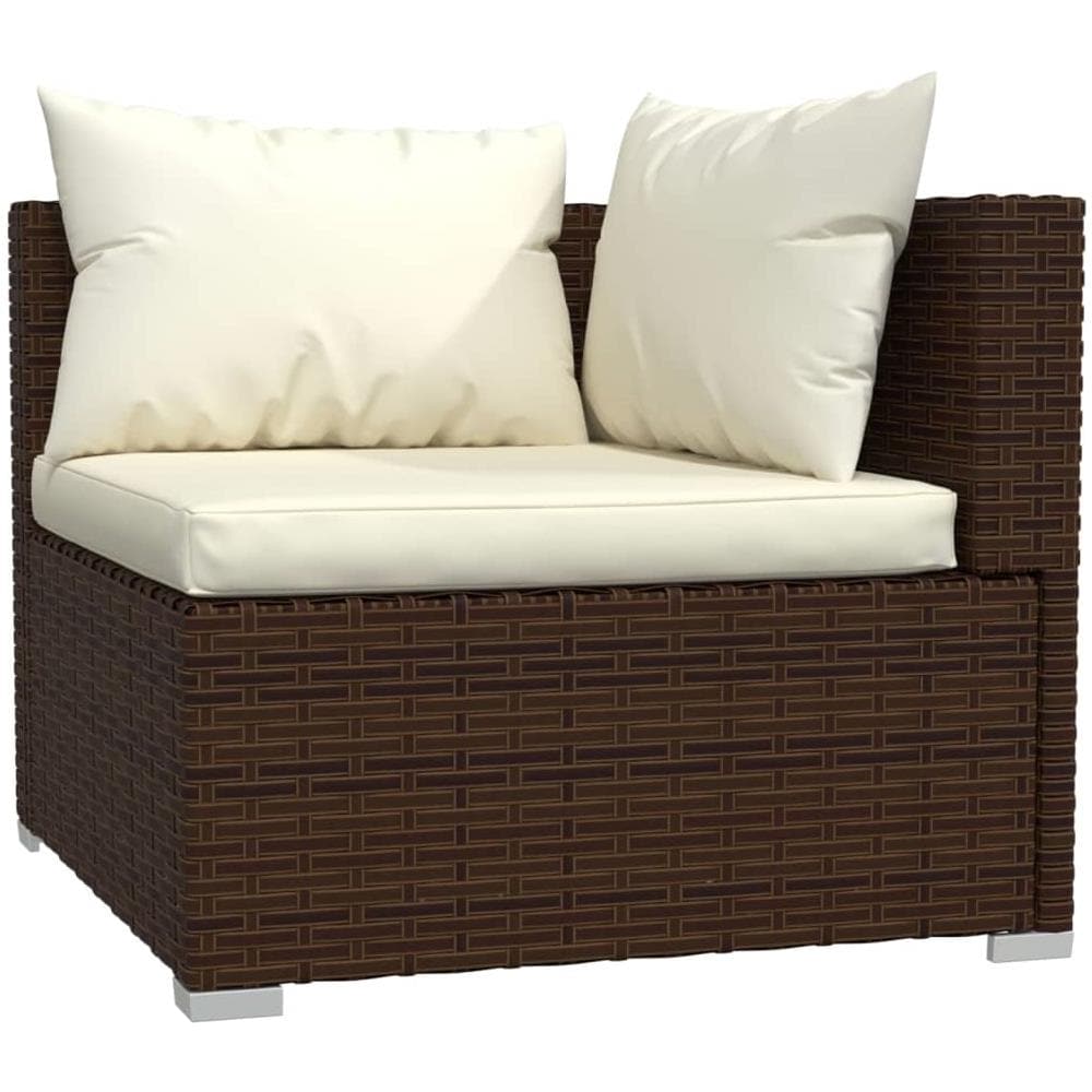 Set Divani Da Giardino 6 Pz Con Cuscini In Polyrattan Marrone - Foto 3