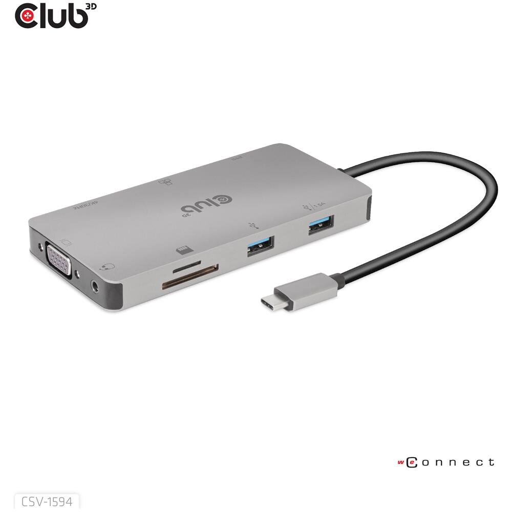 CSV-1594 replicatore di porte e docking station per laptop USB 3.2 Gen 1 (3.1 Gen 1) Type-C Nero, Grigio - Foto 1