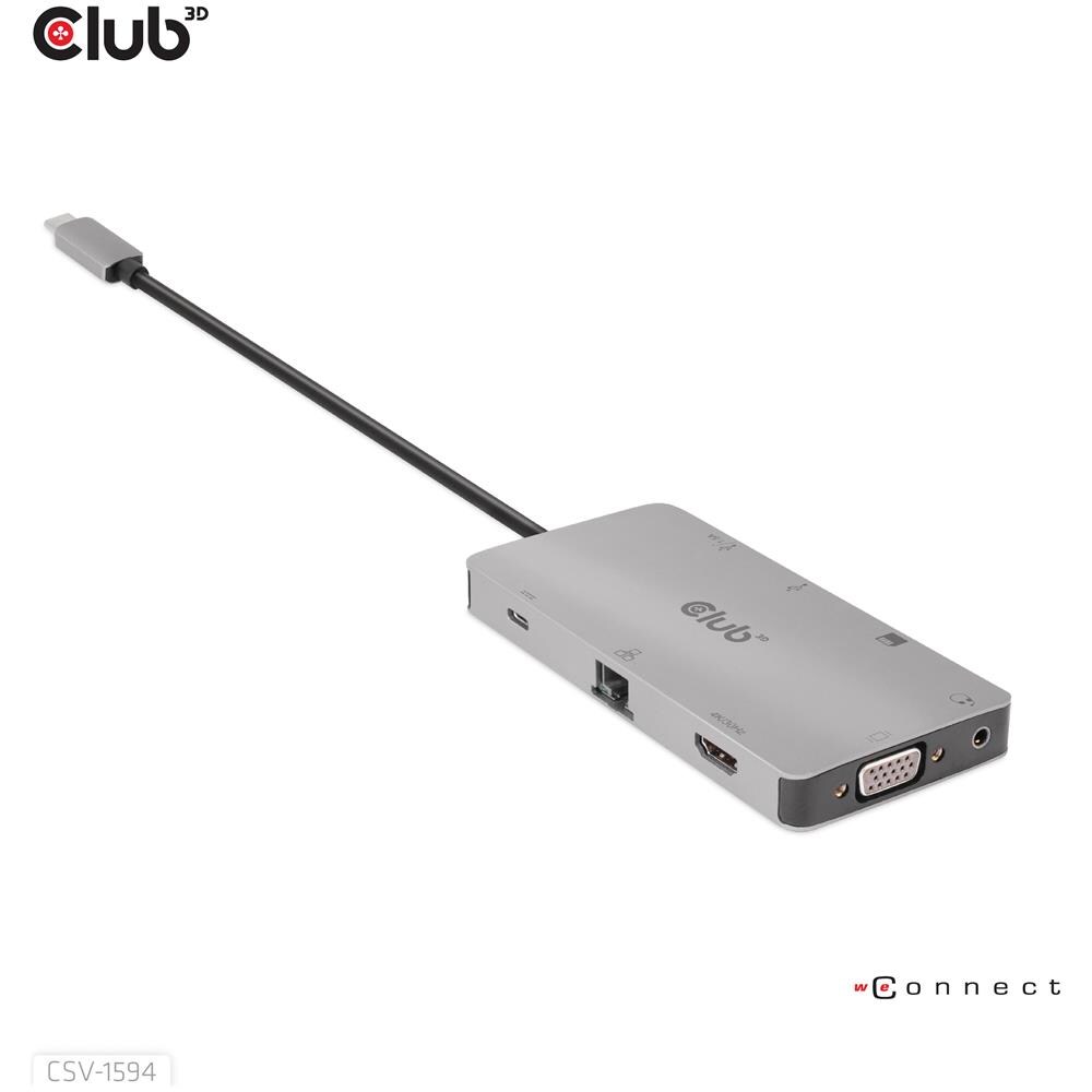 CSV-1594 replicatore di porte e docking station per laptop USB 3.2 Gen 1 (3.1 Gen 1) Type-C Nero, Grigio - Foto 16