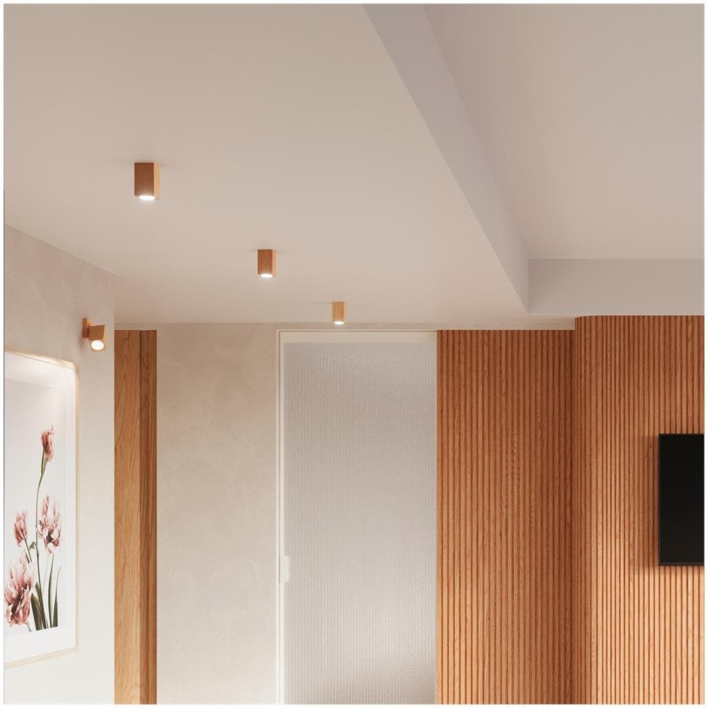 Applique Da Soffitto In Legno Keke 30 Sollux Legno 300xø60 Mm Legno - Foto 1