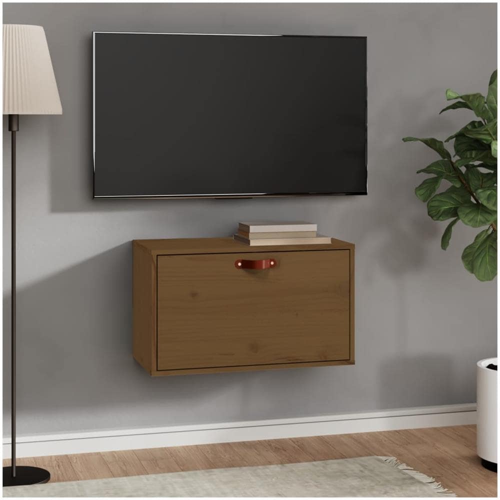 Pensile Marrone Miele 60x30x35 Cm In Legno Massello Di Pino - Foto 1