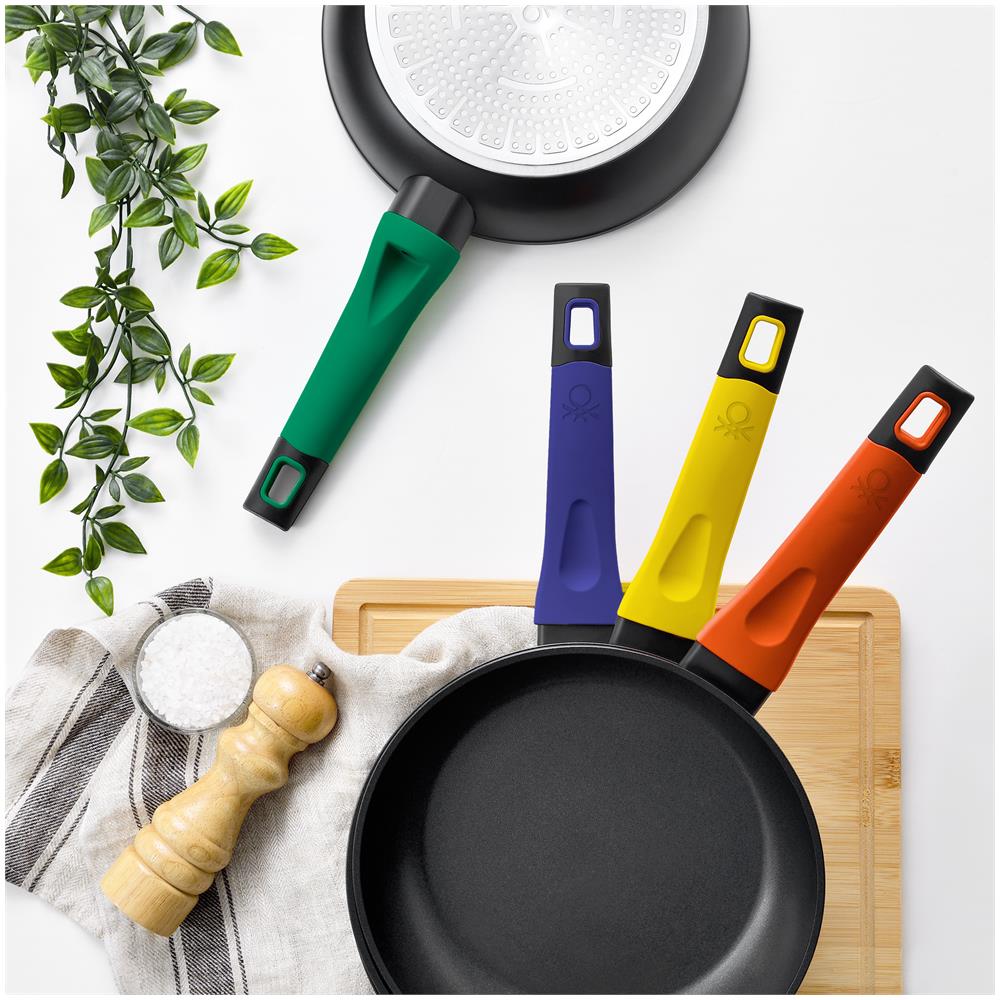 Set 2pz Padelle 22cm Verde + 26cm Giallo In Alluminio Forgiato, Induzione, Arcobaleno - Foto 2