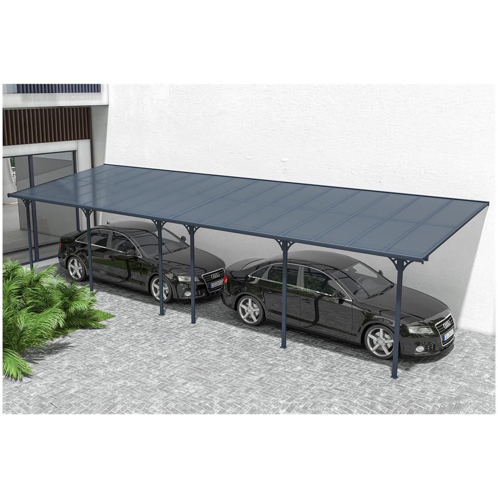 Pergola Addossata /posto Auto Coperto 30m² Kleo 1000l300 Grigio Alluminio - Foto 1