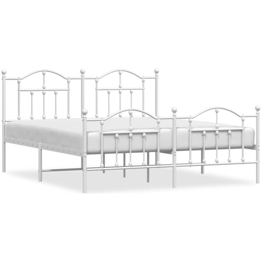 Giroletto Con Testiera E Pediera Metallo Bianco 183x213 Cm - Foto 2