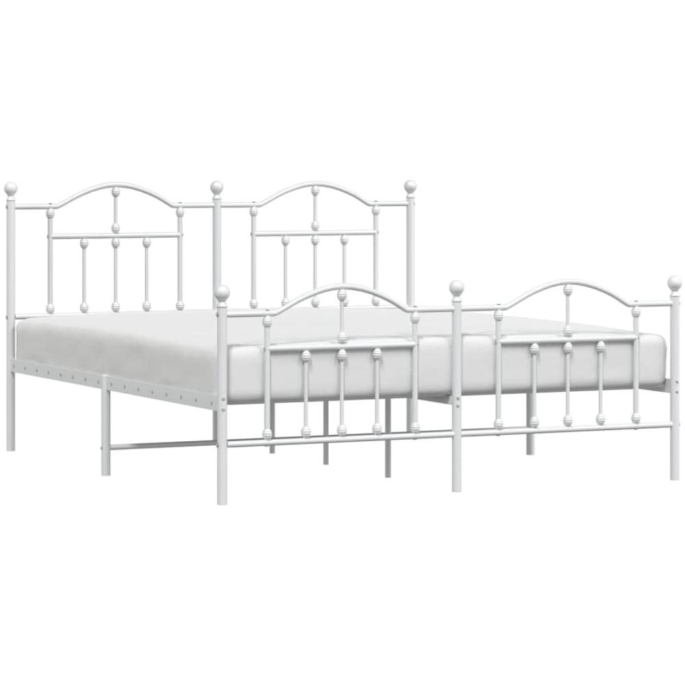 Giroletto Con Testiera E Pediera Metallo Bianco 183x213 Cm - Foto 3