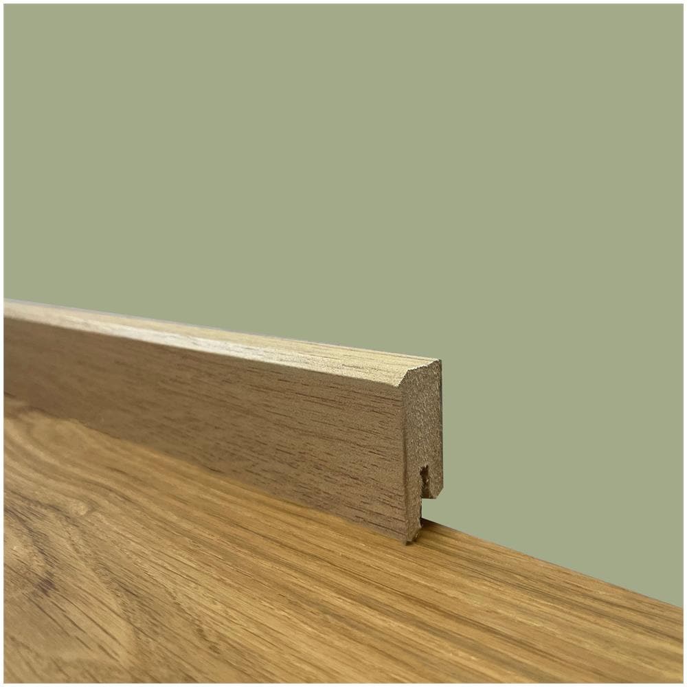 *promo* 96 Metri Lineari Di Battiscopa Zoccolino Squadrato Basso In Fibra Di Legno 40x15 Rovere - Foto 1