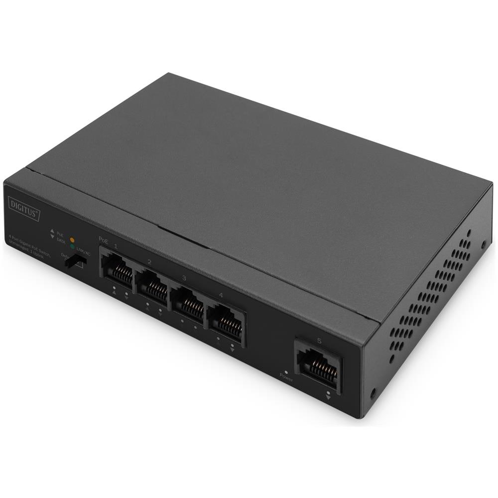 Switch Gigabit Ethernet PoE 4 porte PoE + 1 porta uplink, budget PoE 60W - Foto 1