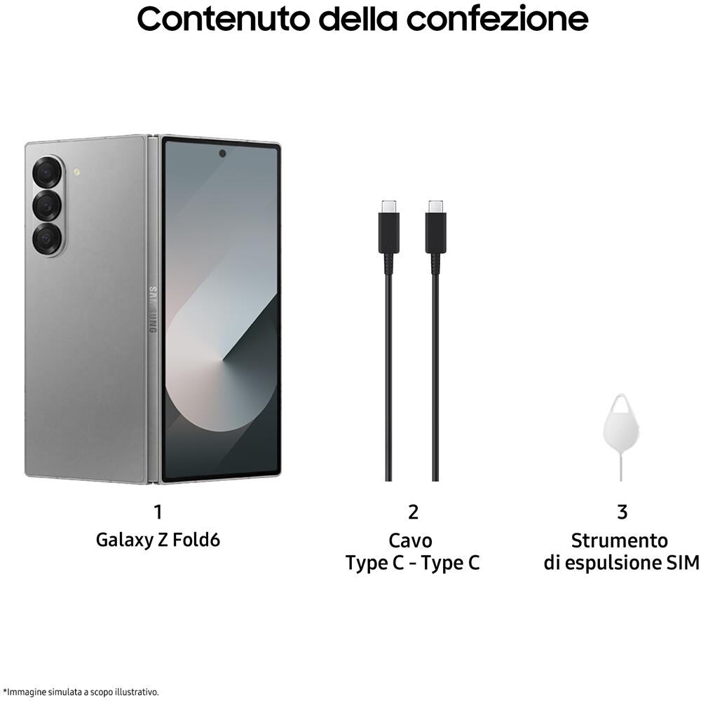 Galaxy Z Fold6 5G AI 512GB 12GB Ram Display 6,3" / 7,6" Dynamic AMOLED 2X 4400 mAh Silver Shadow Italia - Foto 9