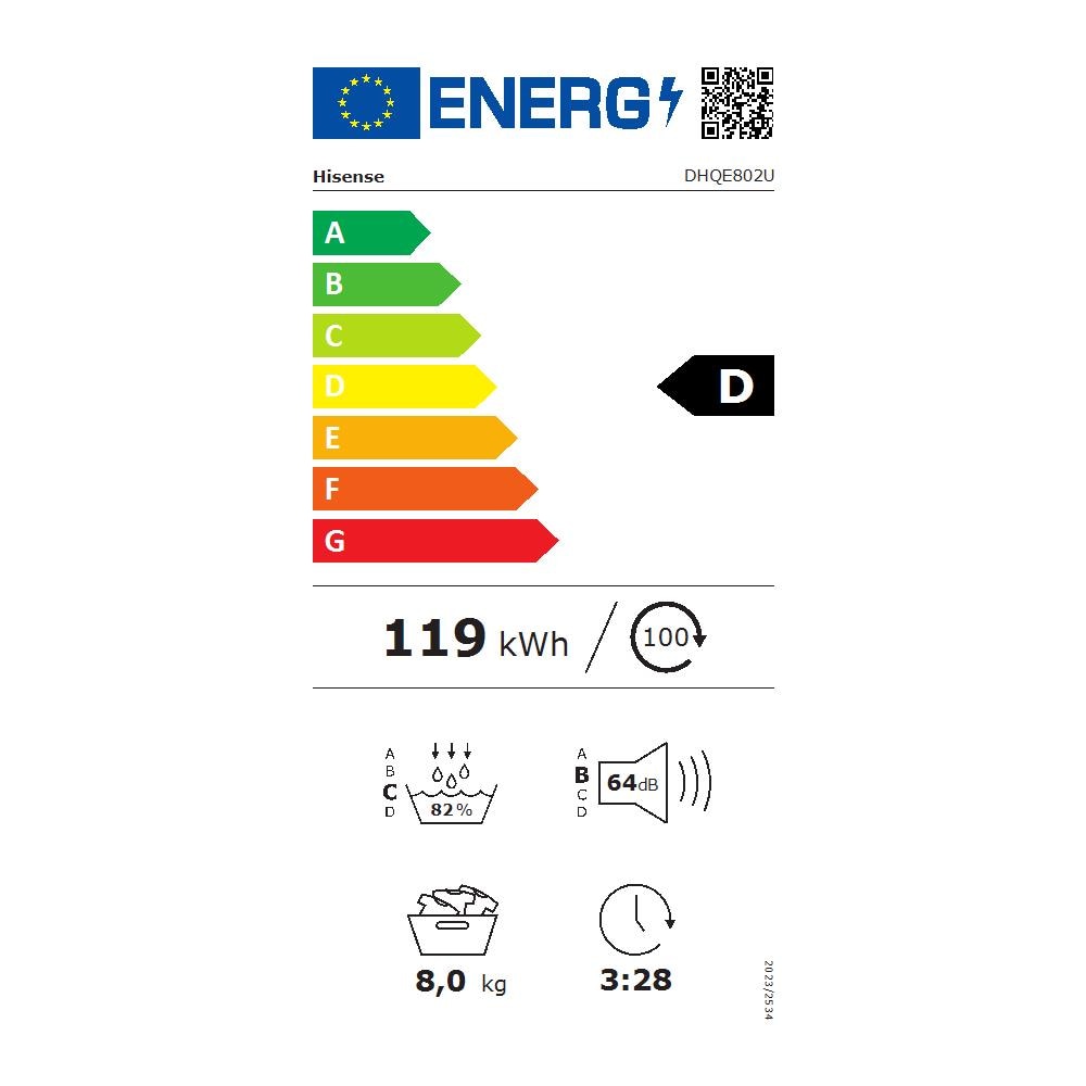 Asciugatrice a Pompa di Calore DHQE802U - Foto 3