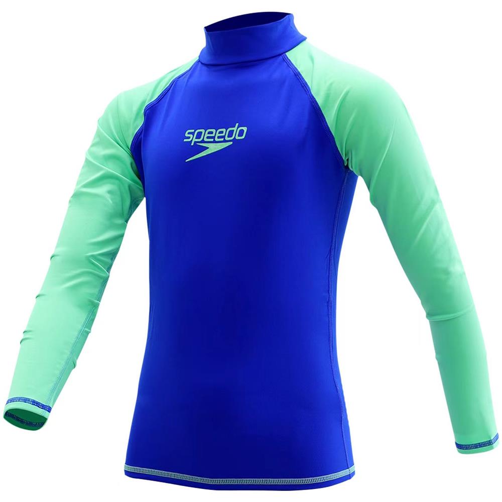 Rashguard essenziale per ragazzi L /S - Bella Bagliore Blu /Verde - Taglia 14 - Foto 1